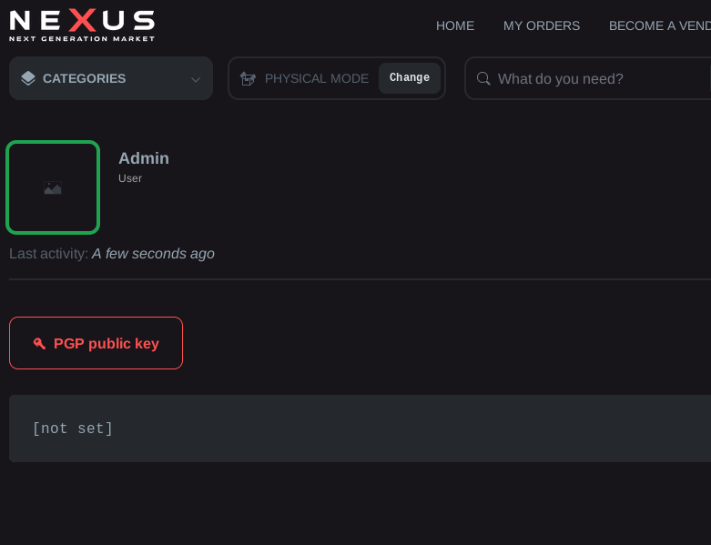 Order page on Nexus Market